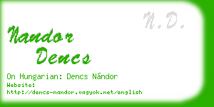 nandor dencs business card